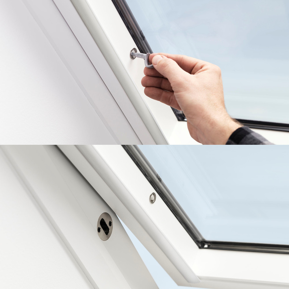 Velux Klapp-Schwing-Dachfenster sind von innen abschließbar und erfüllen die Kriterien der Widerstandsklasse RC 2. (Foto: Velux Deutschland GmbH)