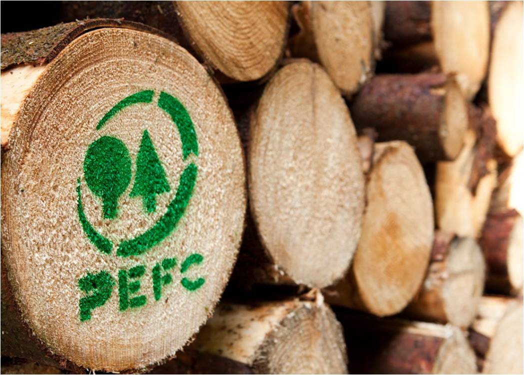 Bei der Auswahl von Feuerholz oder Holzpellets sollte auf das PEFC-Siegel geachtet werden. Dieses steht für eine nachhaltige Waldwirtschaft und umweltfreundliches Heizen mit Holz. (Foto: PEFC Deutschland)