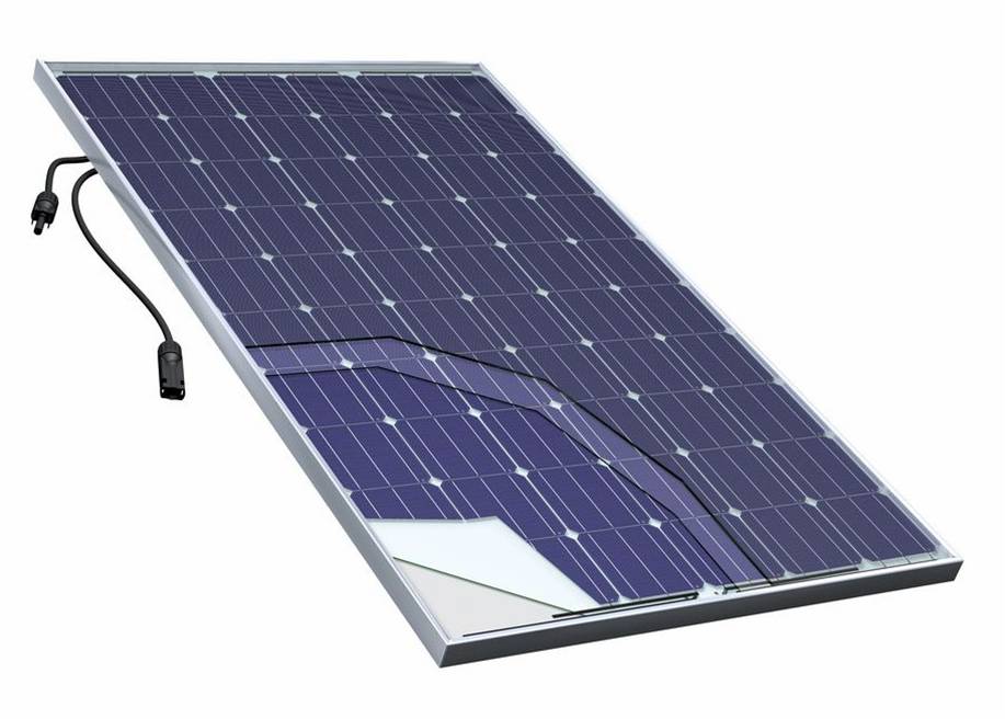 Schnittbild eines Buderus Photovoltaik-Moduls Logavolt PM/MM mit ESG-Frontscheibe (Grafik: Buderus)