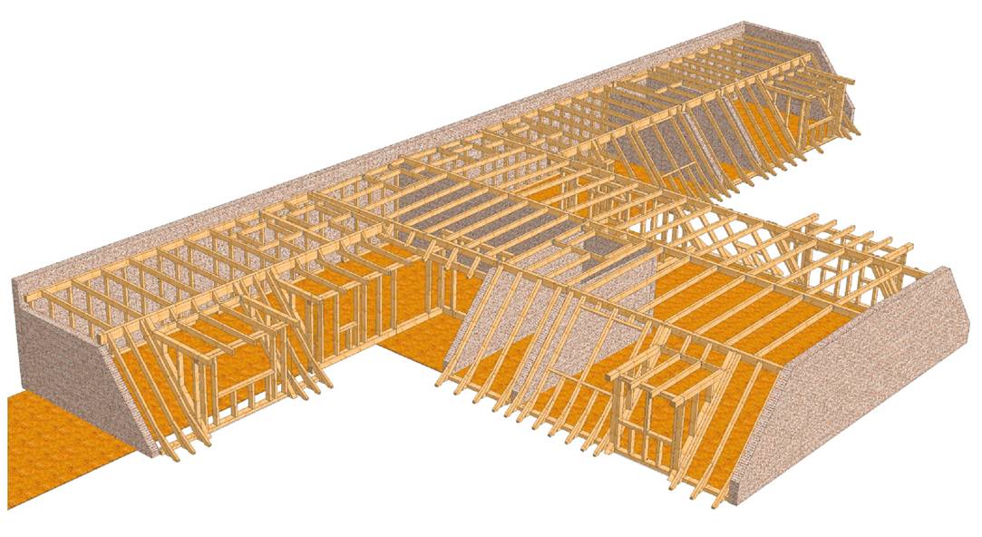 Konstruktiver Aufbau eines typischen Berliner Daches (Grafik: GUTEX Holzfaserplattenwerk H. Henselmann GmbH & Co. KG)