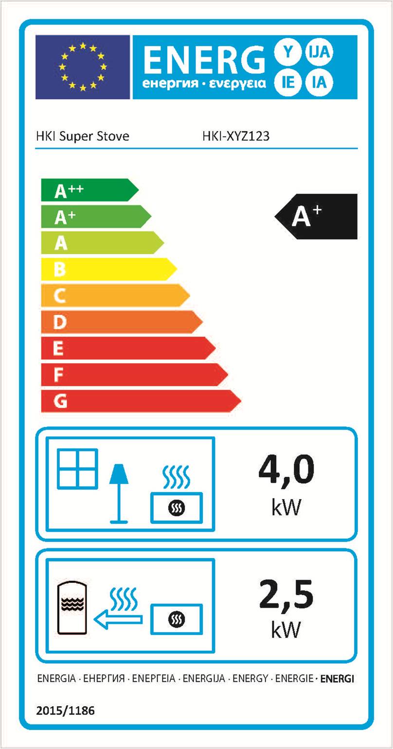 Das Energielabel für Holzfeuerstätten ermöglicht einen einfachen Vergleich nach der Energieeffizienz eines Ofens. (Grafik: HKI Industrieverband Haus-, Heiz- und Küchentechnik e.V.