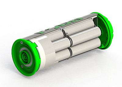 Als kleine Tuben mit ungefährlichen 100Wh kann die EnergyTube durch simples Plug & Play beliebig große Batteriesysteme entstehen lassen, die sich als Schwarm intelligent vernetzen und selbständig regeln. (Grafik: ROPA engineering GmbH)