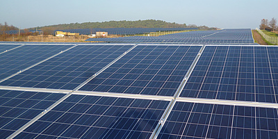 Das Bild zeigt den Solarpark in Neukalen.
