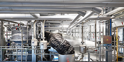 Das Bild zeigt die SynGas-Anlage im Großklärwerk Koblenz (Foto: Sülzle Holding GmbH & Co.KG)