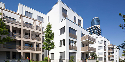 Hier sehen Sie das Wohnquartier Stadtgaerten in Frankfurt