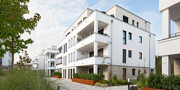 Hier sehen Sie das fertiggestellte Wohnquartier Parkside in Weinsberg