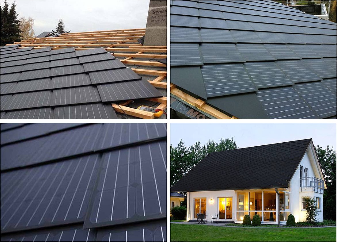 Die SolteQ PV-Dachschindel-Quad40 ist ein spezielles PV-Indachsystem zur Gebäudeintegration, das Dachziegel überflüssig macht und auch Solarwärme nutzbar machen kann. (Fotos: SolteQ)