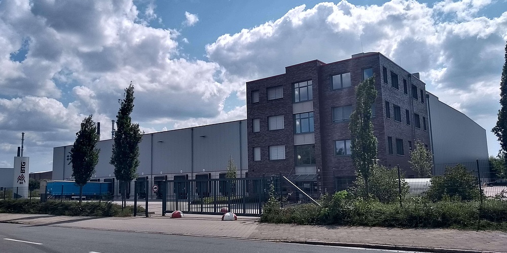 Hier sehen Sie das BTG Logistikzentrum in Hamburg-Veddel