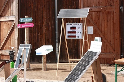 Gut Karlshoehe erhaelt glaesernes Energiehaus_hier_Solarenergie-Infostand auf Gut Karlshoehe_Foto_Hamburger Klimaschutzstiftung
