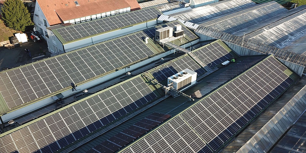 Hier sehen Sie die Solaranlage auf Bock Bio Science in Bremen