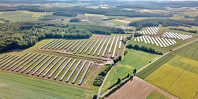 Drohnenfoto vom Solarpark (Quelle: EnBW/ SMP)
