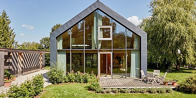 Das Bild zeigt das Architektenhaus von außen (Matthias Kestel, München)