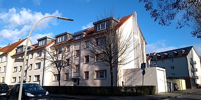 Das Bild zeigt ein Wohnquartier in Hamburg-Wilstorf