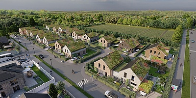 Grafische Darstellung der 19 Einfamilienhäuser der Smart City von Viebrockhaus in Harsefeld (Grafik: Viebrockhaus)