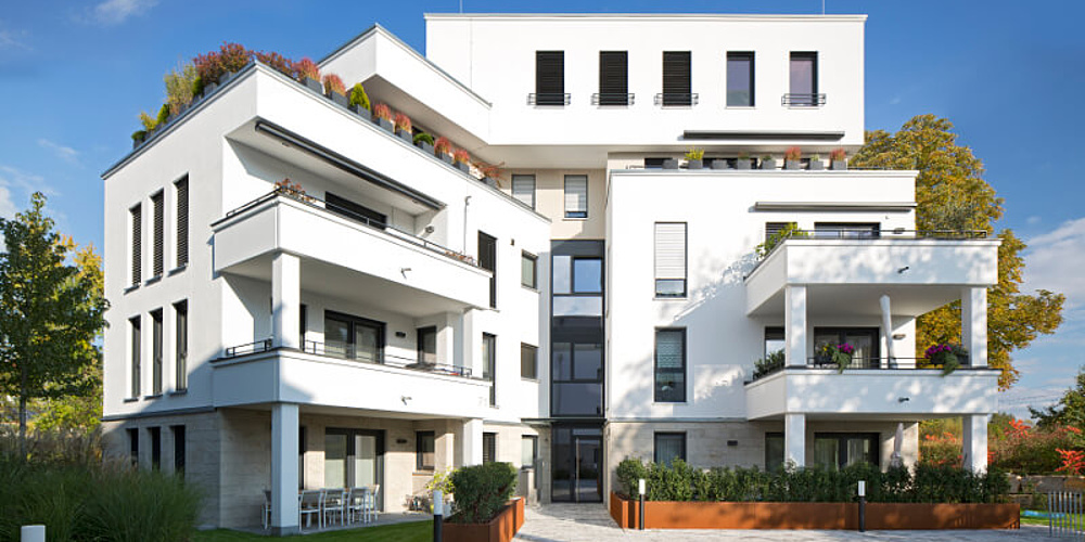Hier sehen Sie das fertiggestellte Wohnquartier Parkside in Weinsberg