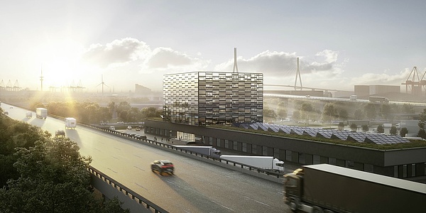 Das Bild zeigt den Neubau des Veterinär- und Einfuhramtes in Hamburg