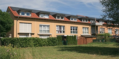 Hier sehen Sie Gebäude der Solarsiedlung in Oberhausen