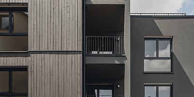 Das Bild zeigt einen nachhaltigen Wohnungsbau in Auerbach