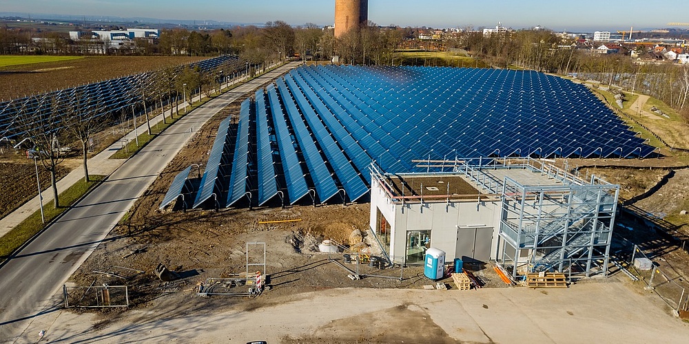 Hier sehen Sie die Solaranlage auf dem Römerhügel in Ludwigsburg
