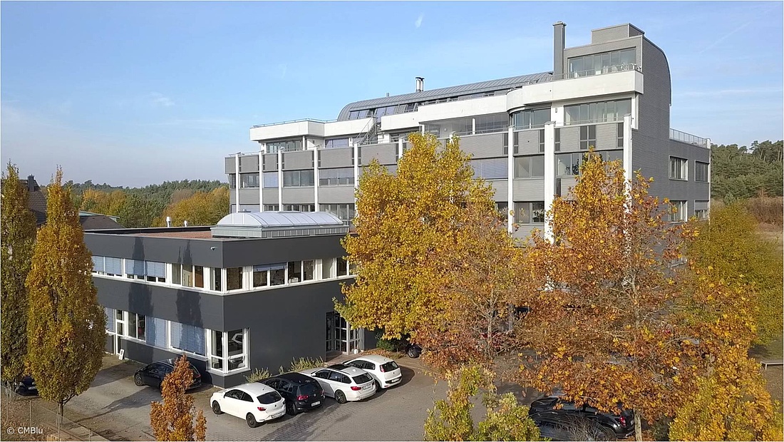 Hier sehen Sie ein Bild des Firmensitzes von CMBlu in Alzenau bei Frankfurt am Main